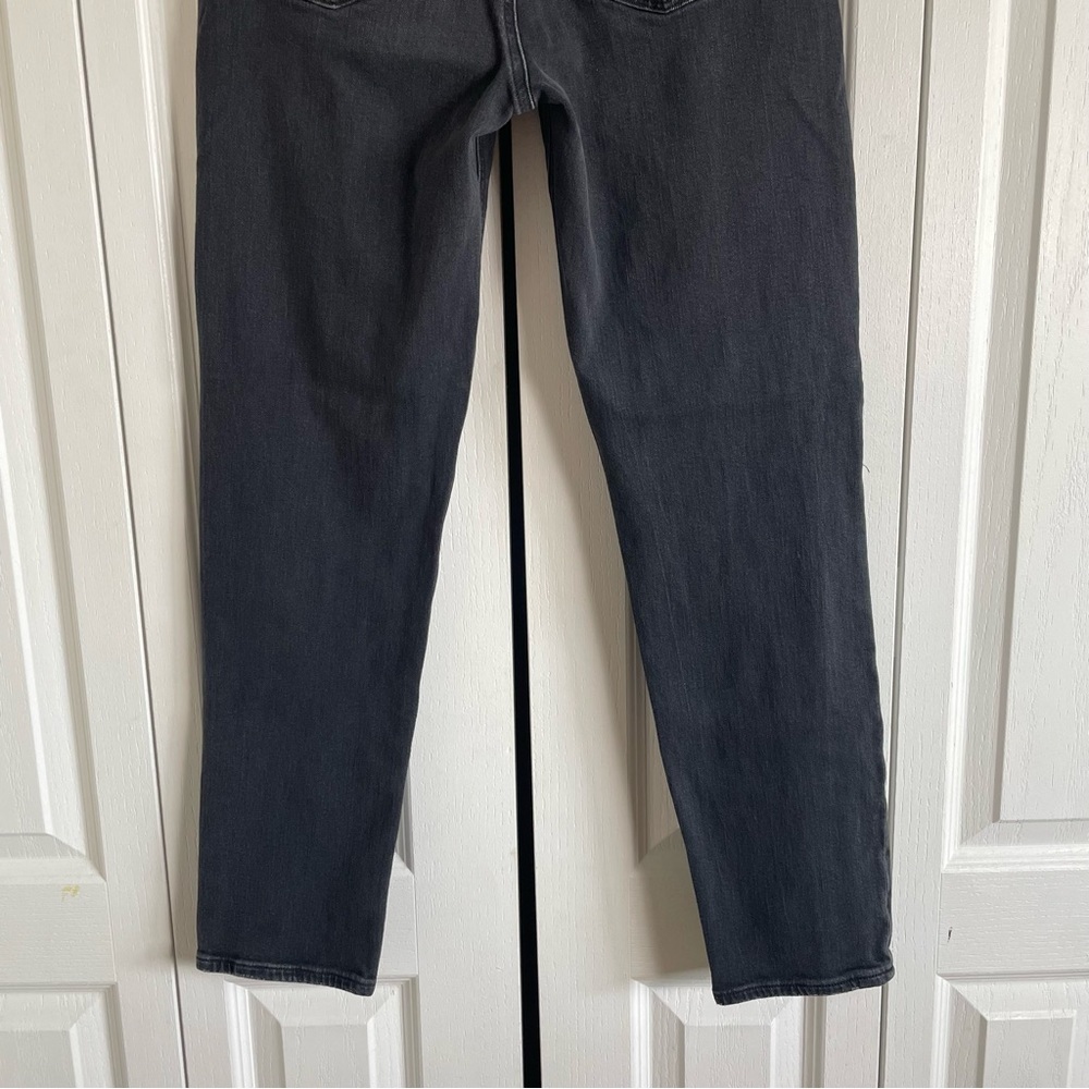 American Eagle Mom Jeans Women’s 6 Long 30” Inseam Black Ripped Straight Leg - Picture 8 of 15